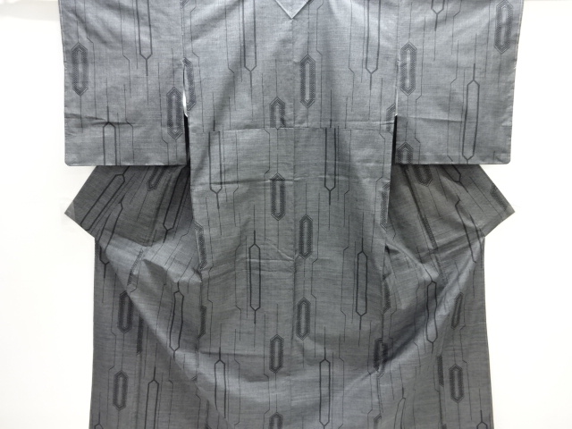 変わり亀甲模様織り出し本場泥大島紬着物(5マルキ)